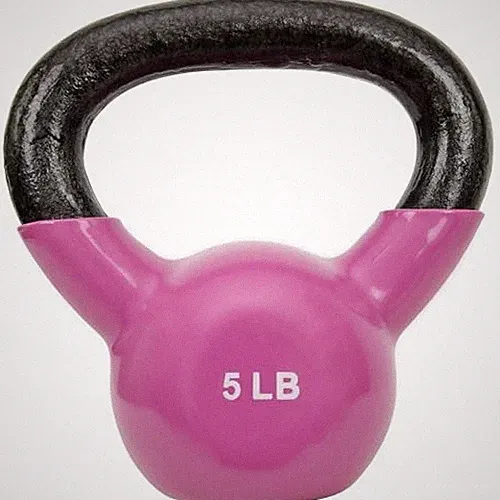 Sunny Health & Fitness Vinyl Coated Cast Iron Kettlebell 5-25 lb | Full-Body Str