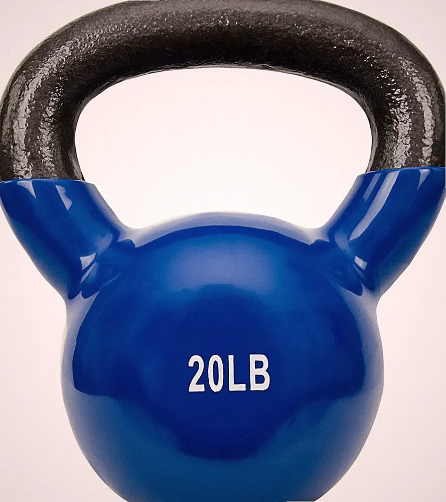 Sunny Health Fitness Vinyl Coated Kettlebell Cast Iron Weight Training