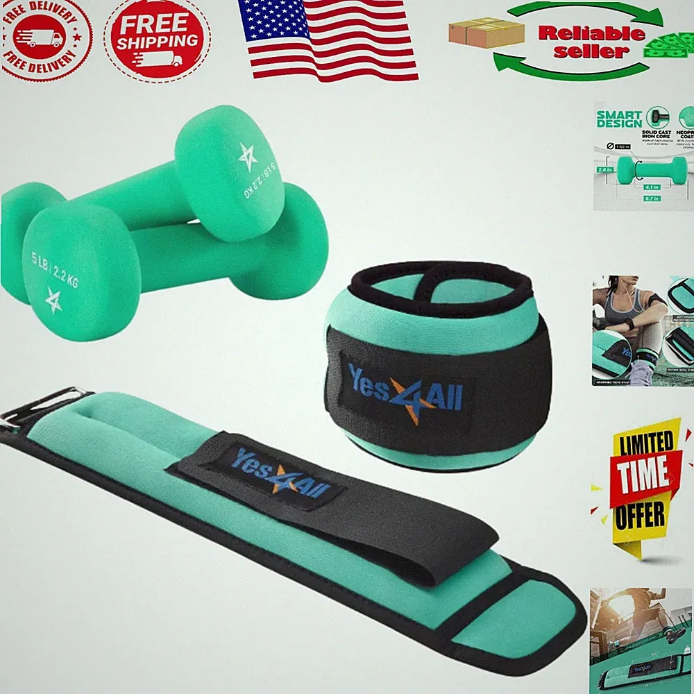 Sweat-Resistant Neoprene 1lb-10lbs Adjustable Weights for Total Body Training