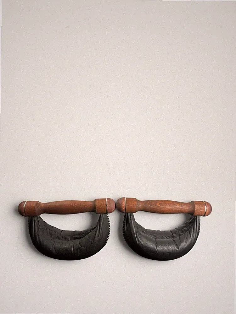 SwingBells Set Walnut Black 4Kg Dumbbells NOHRD Germany Genuine Leather