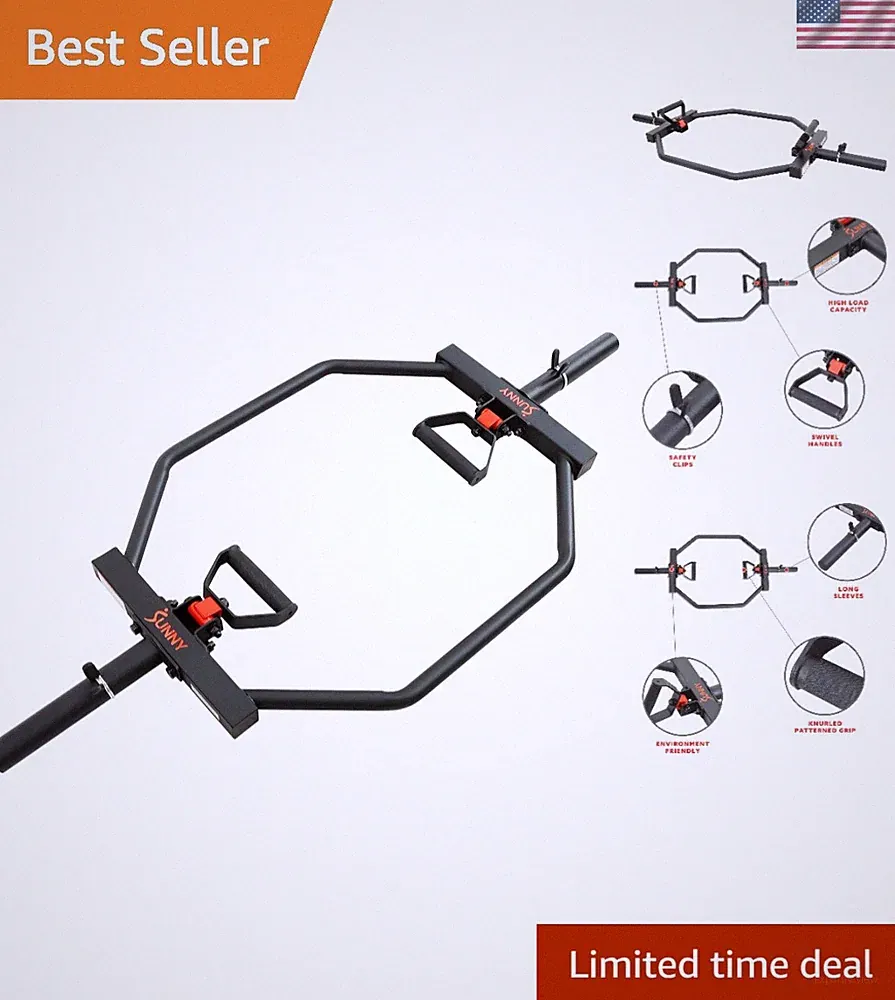 Swivel Handle Olympic Hex Bar with Safety Clips - Ultimate Weightlifting Tool