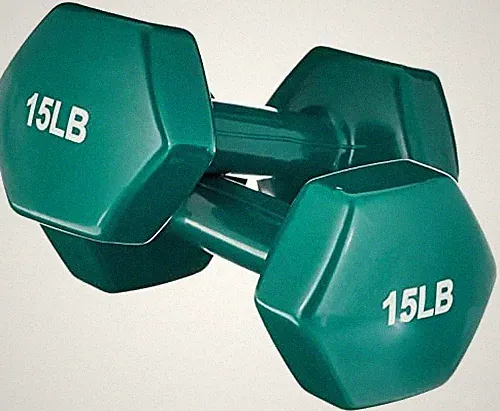 Teal Pair - B07FQFVDL4 Amazon Basics 15 lb Hexagon Dumbbell Hand Weights