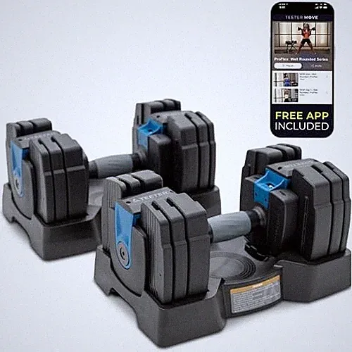 Teeter ProFlex 432 Adjustable Dumbbell Weight Set, 8 in 1 Free Weights 32lb