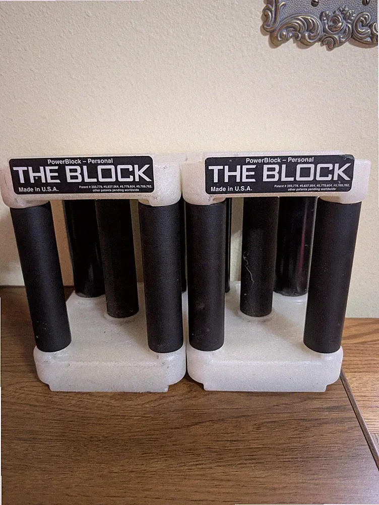 The Block PowerBlock Dumbbells No Weights USA Replacement Personal Set As Is Vtg
