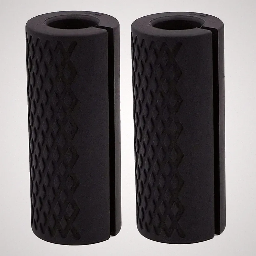 Thick Dumbbell & Barbell Grips for Weightlifting - High-Density Silicone Rubb...