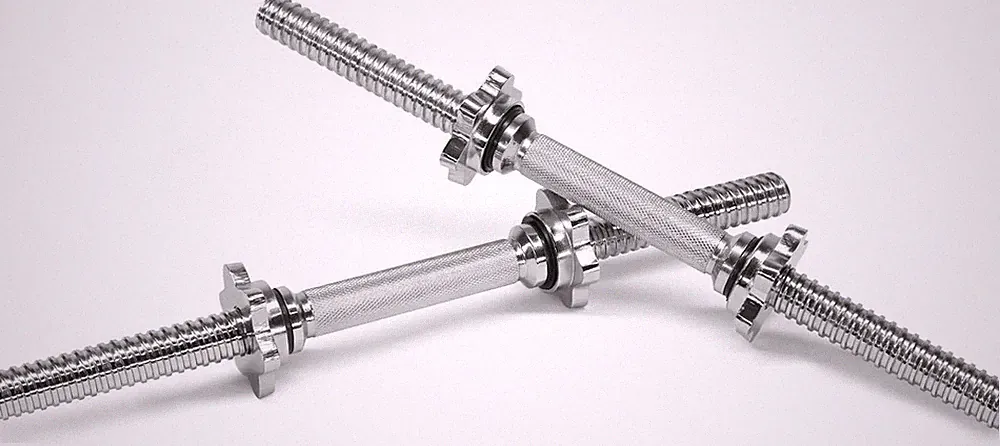Threaded Dumbbell Handles, Build Your Own Secure 14/16/18/24 Inch Dumbbell Bar P