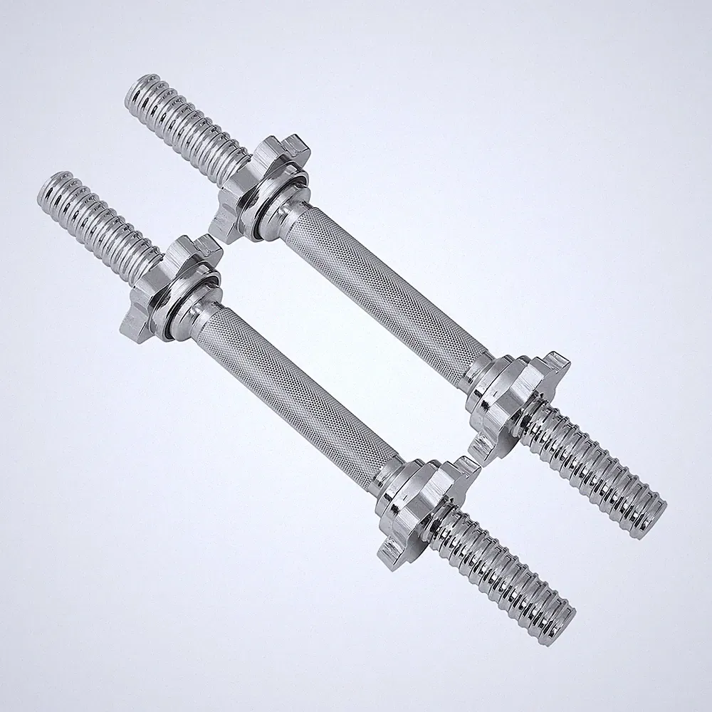 Threaded Dumbbell Handles, Set of 2, with Star Collars, Fits 1” Standard Plates