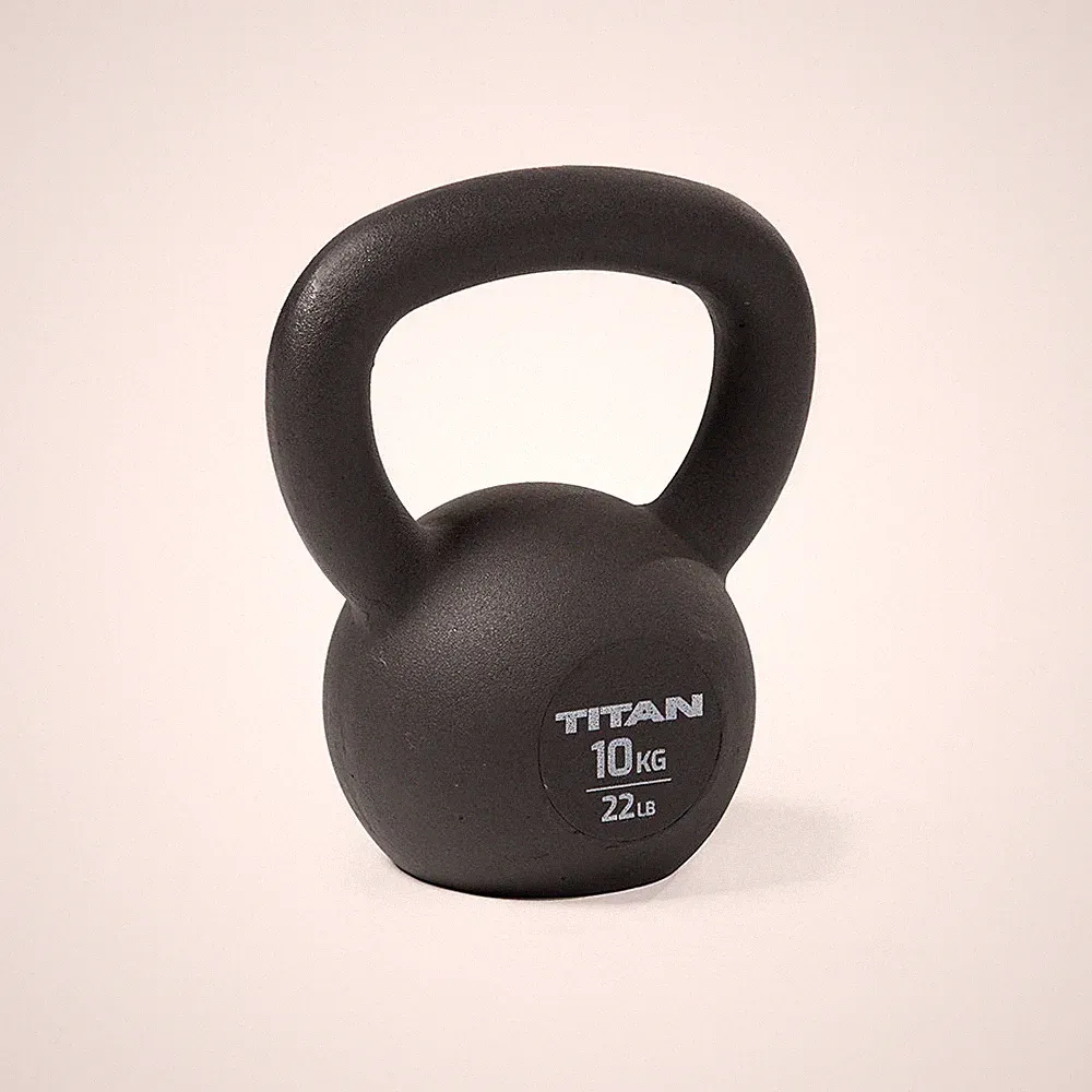 Titan Fitness 10 KG Cast Iron Kettlebell, Single Piece Casting, KG and LB