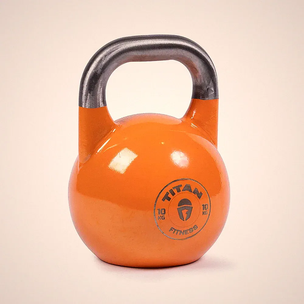 Titan Fitness 10 KG Competition Kettlebell, Color-Coded Light Orange, 35mm Grip
