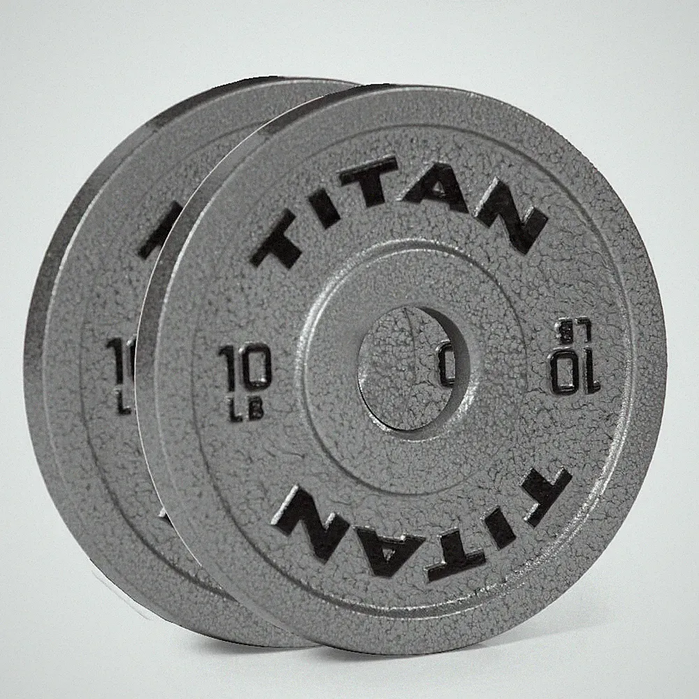Titan Fitness 10 LB Cast Iron Olympic Plates, Sold In Pairs, Classic Plates