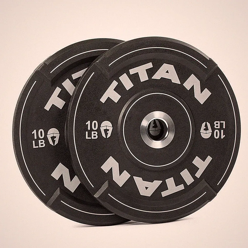 Titan Fitness 10 LB EZ-Grip Urethane Olympic Weight Plates, Black Pair