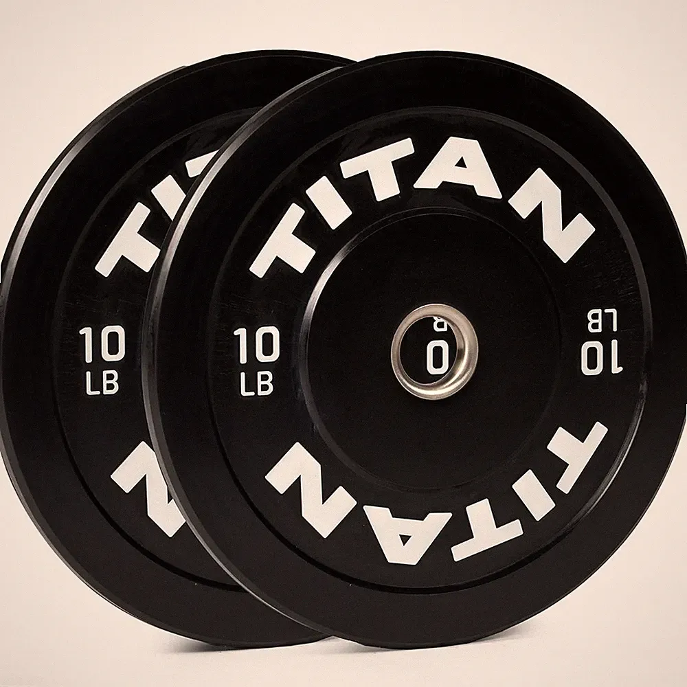 Titan Fitness 10 LB Pair Economy Series Black Olympic Bumper Plates