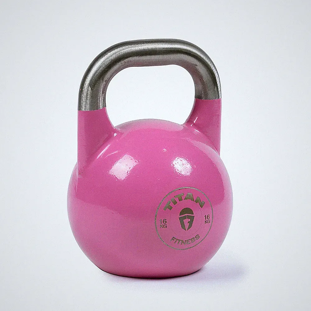 Titan Fitness 16 KG Competition Kettlebell, Color-Coded Pink, 35mm Grip
