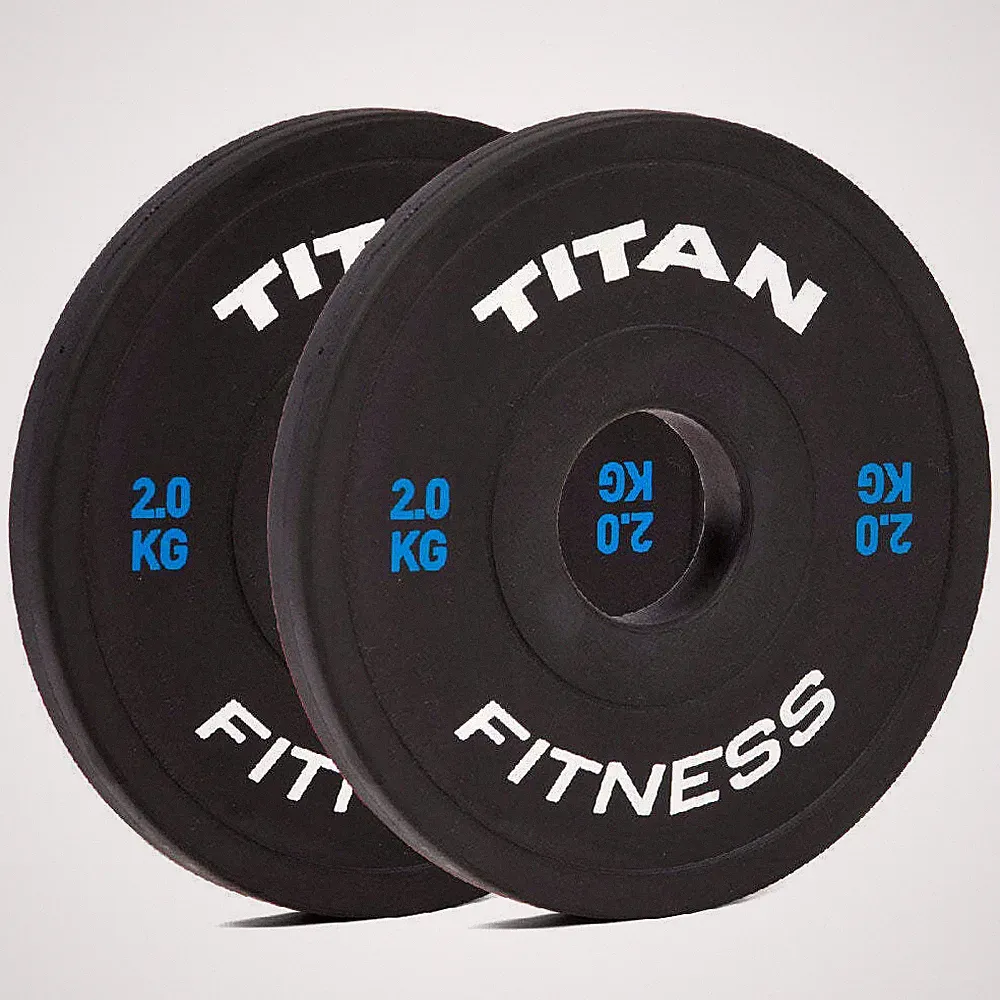 Titan Fitness 2 KG Pair Black Change Fractional Weight Plates, Rubber Coated