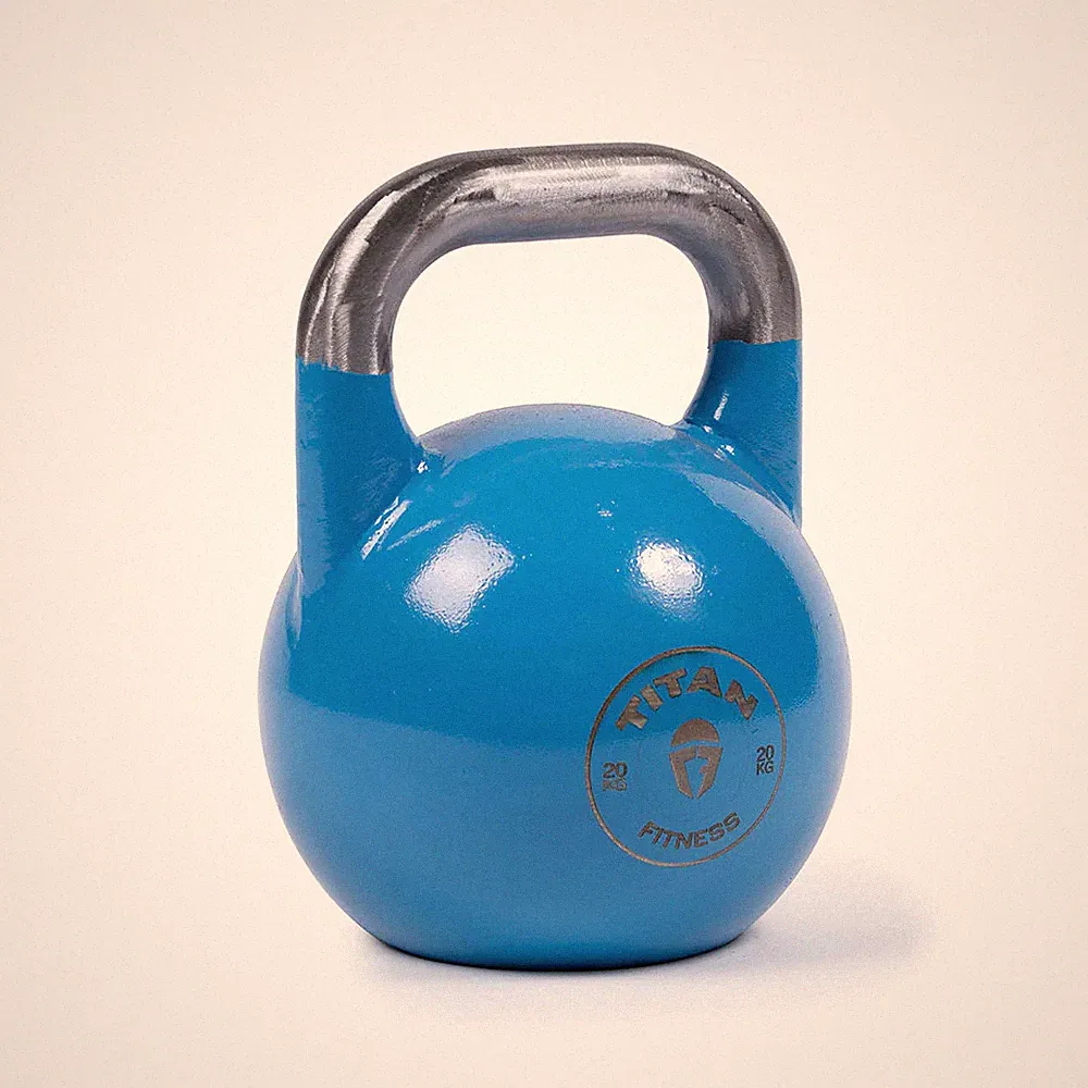 Titan Fitness 20 KG Competition Kettlebell, Color-Coded Blue, 35mm Grip