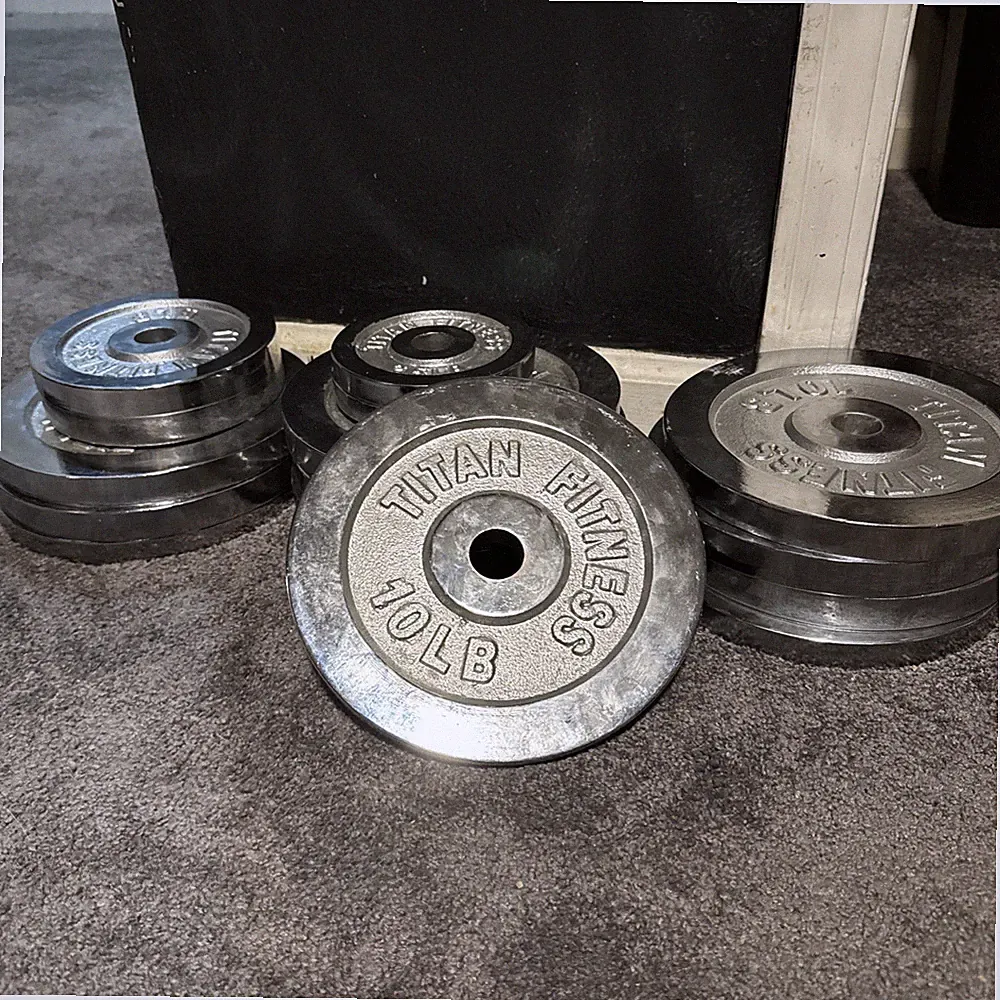 Titan Fitness 200 LB Adjustable Chrome Dumbbell Set, Pair of 100 LB Dumbbells