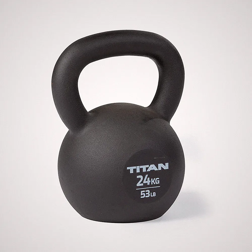 Titan Fitness 24 KG Cast Iron Kettlebell, Single Piece Casting, KG and LB