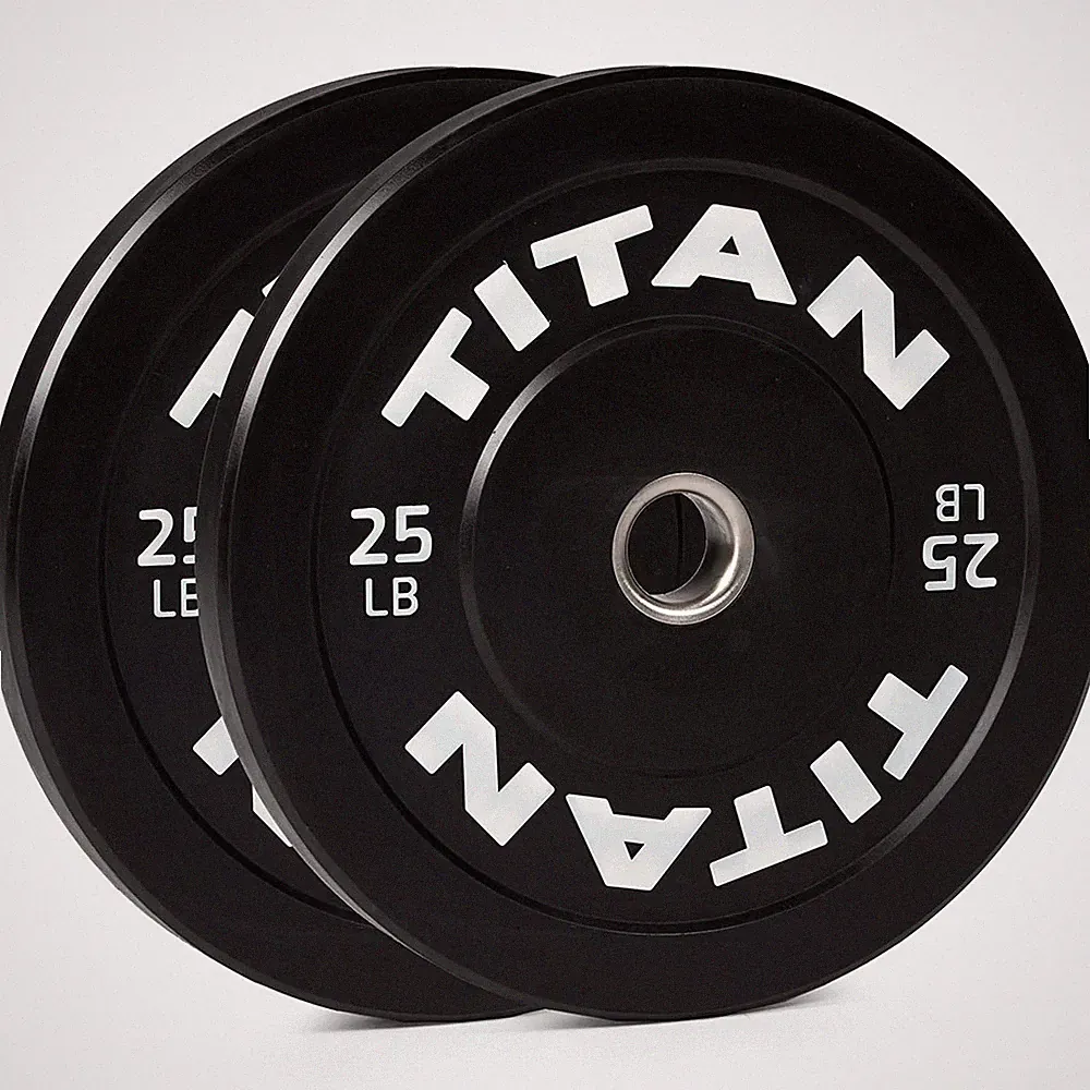Titan Fitness 25 LB Pair Economy Series Black Olympic Bumper Plates