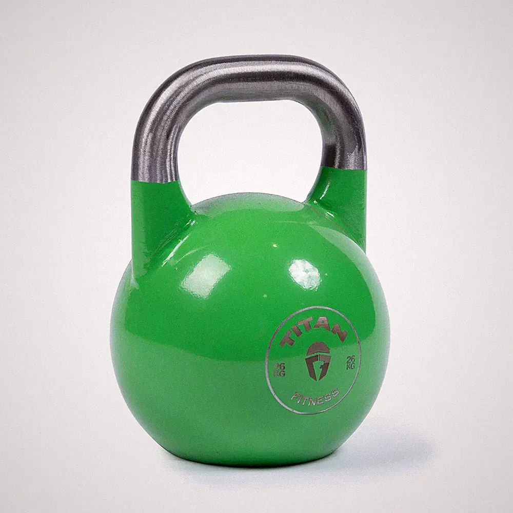 Titan Fitness 26 KG Competition Kettlebell, Color-Coded Green, 35mm Grip