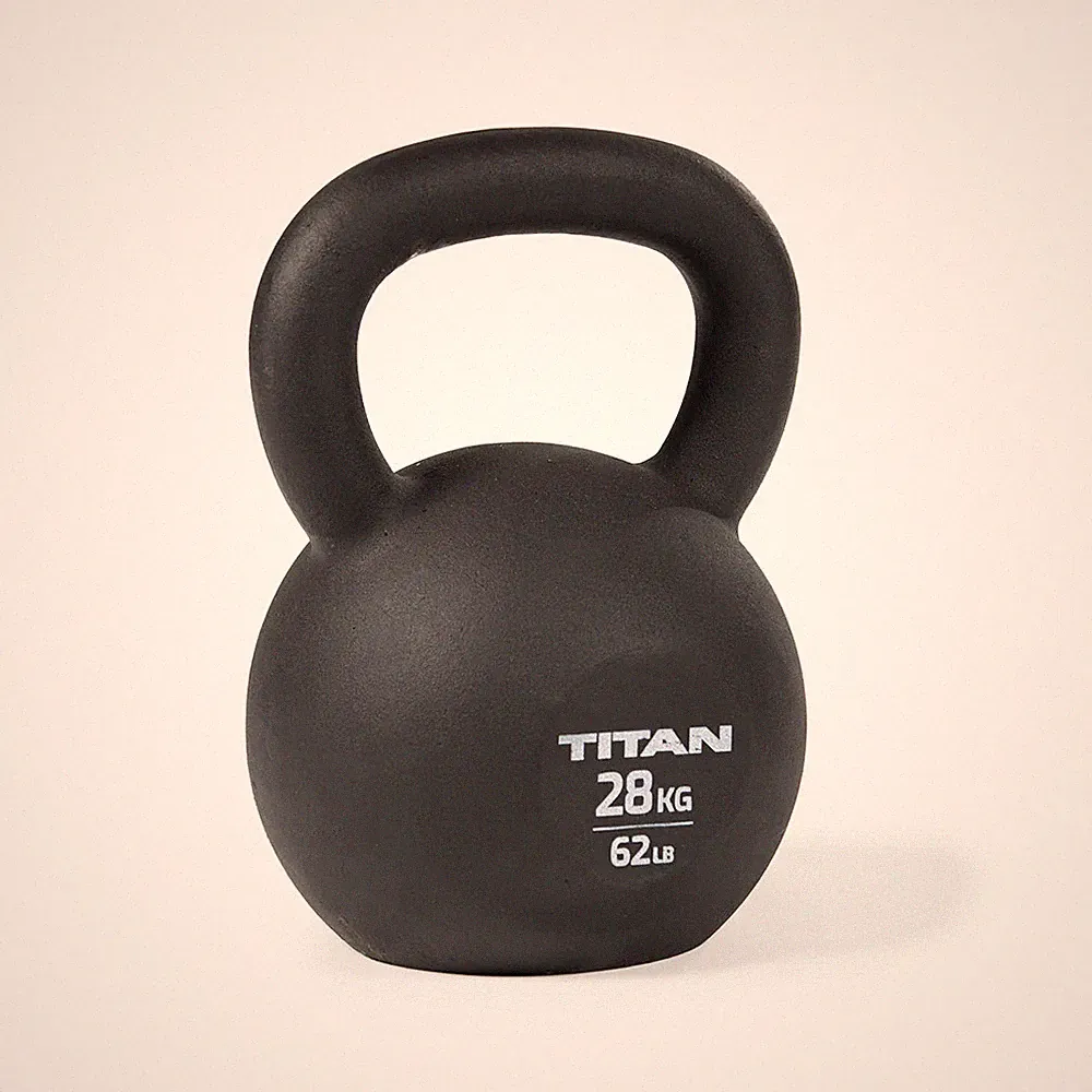 Titan Fitness 28 KG Cast Iron Kettlebell, Single Piece Casting, KG and LB