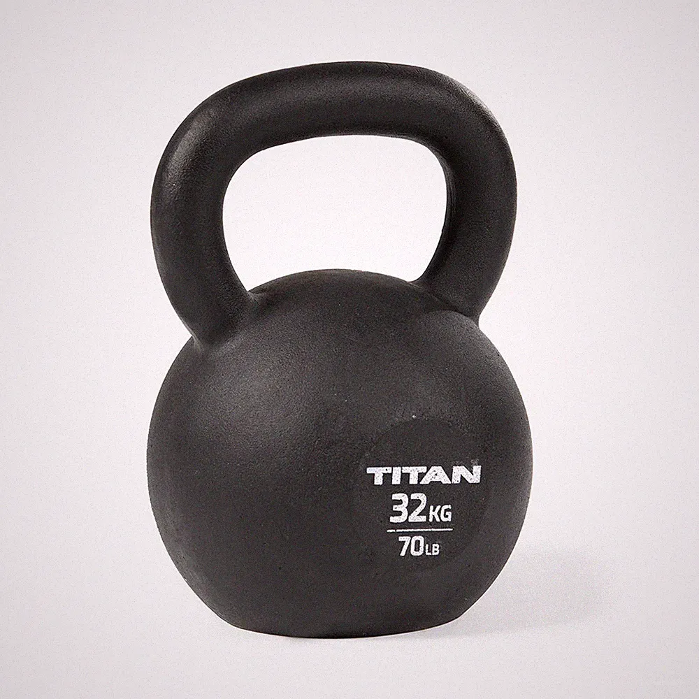 Titan Fitness 32 KG Cast Iron Kettlebell, Single Piece Casting, KG and LB