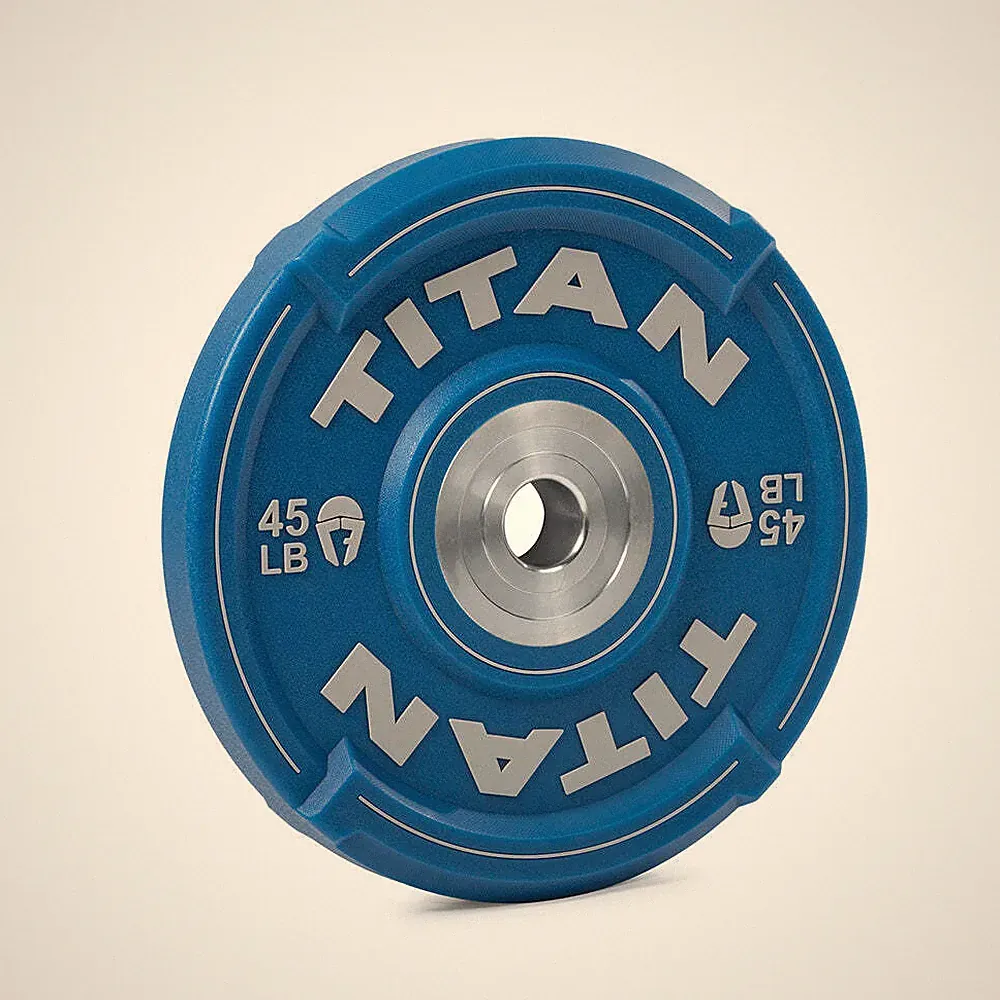 Titan Fitness 45 LB EZ-Grip Urethane Olympic Weight Plate, Single Blue
