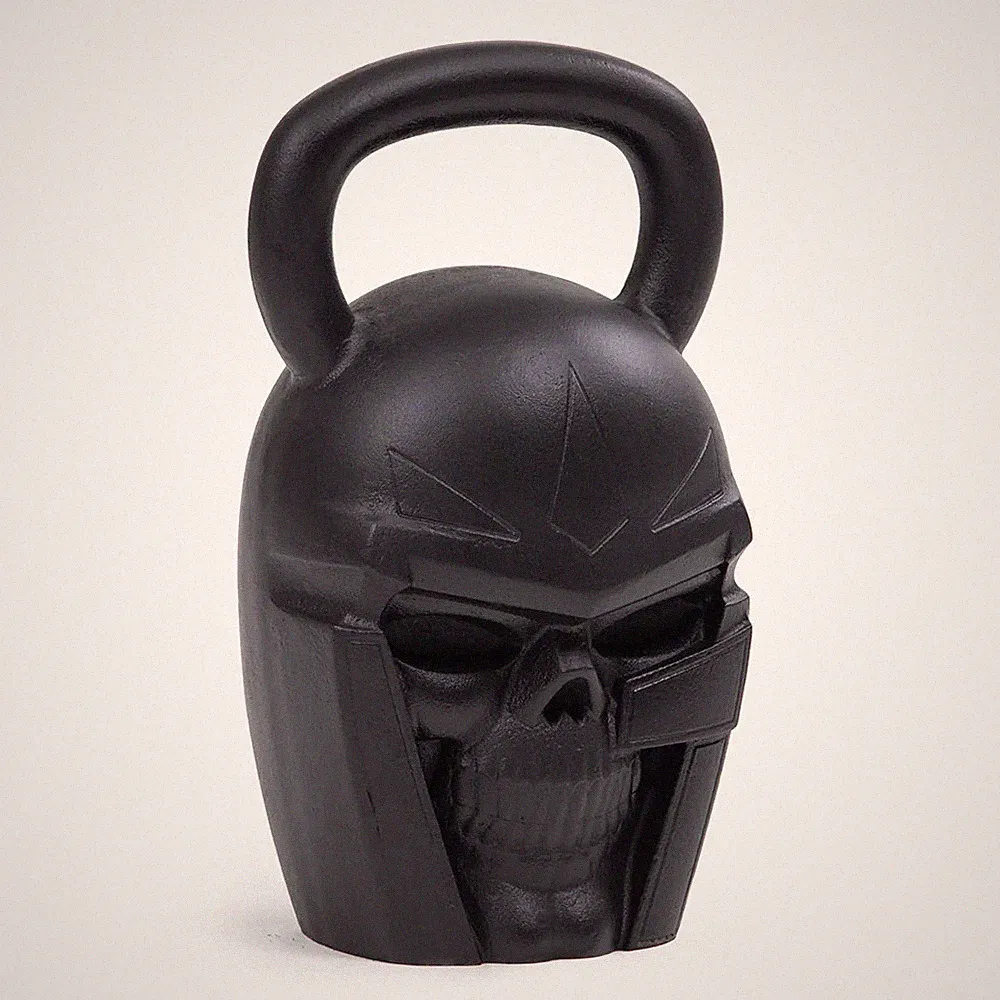 Titan Fitness 50 LB Warrior Kettlebell, Cast-Iron Skull Design