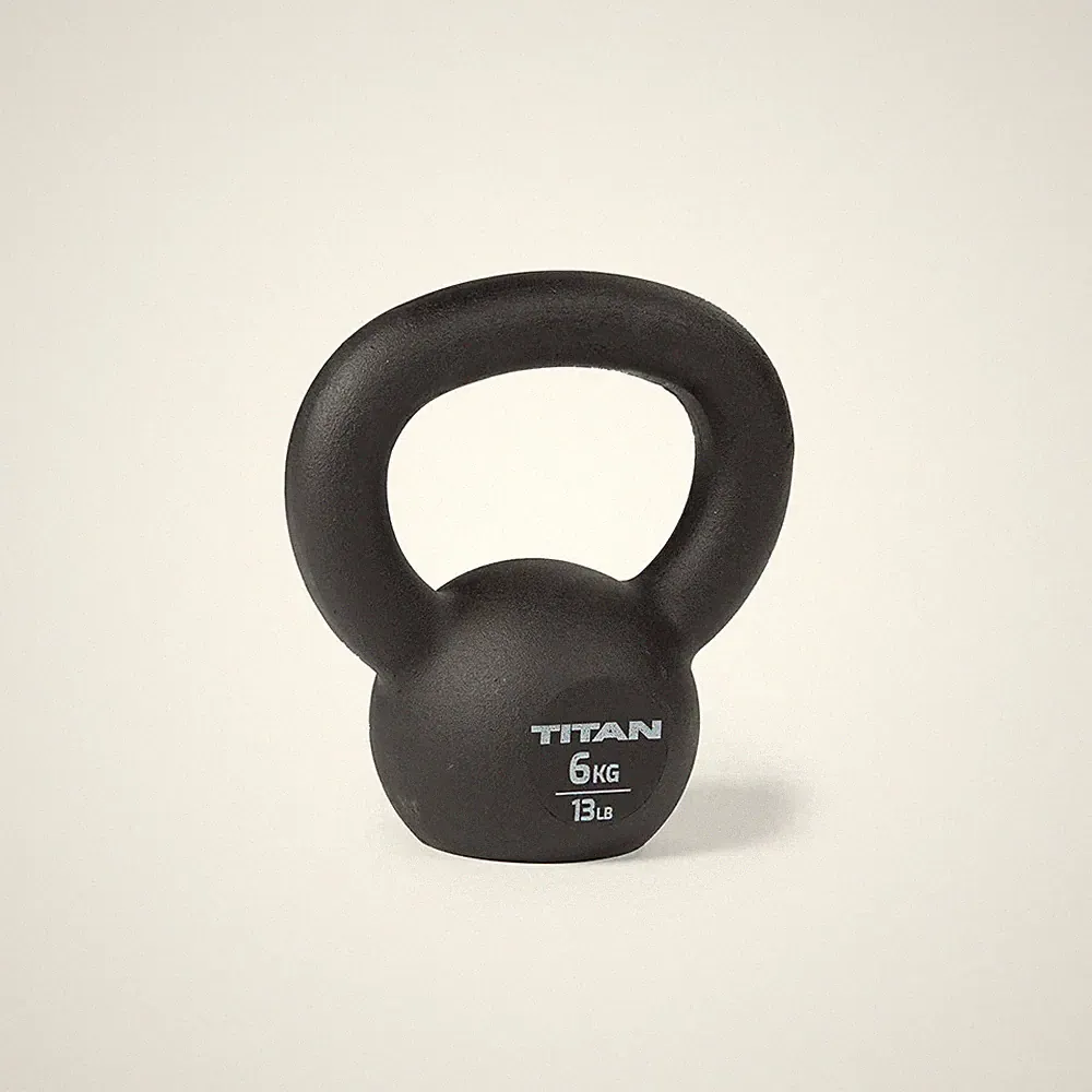 Titan Fitness 6 KG Cast Iron Kettlebell, Single Piece Casting, KG and LB Marking