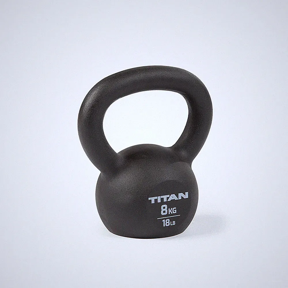 Titan Fitness 8 KG Cast Iron Kettlebell, Single Piece Casting, KG and LB Marking