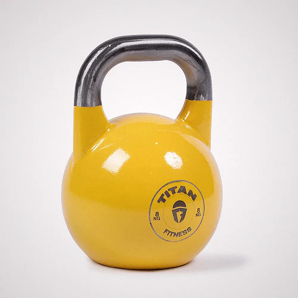 Titan Fitness 8 KG Competition Kettlebell, Color-Coded Yellow, 35mm Grip