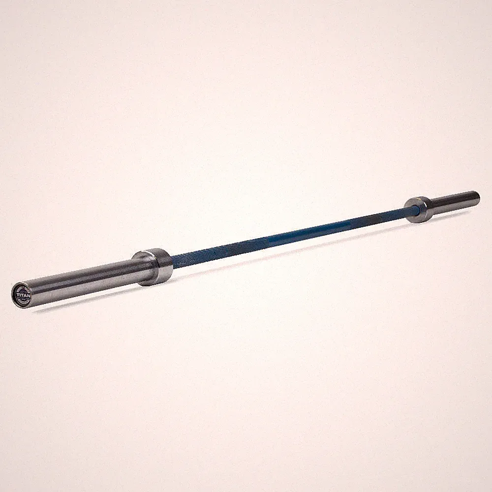 Titan Fitness Blue Cerakote 20 KG 28.5MM TITAN Series Olympic Barbell, USA Made
