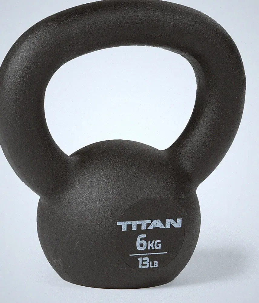 Titan Fitness Cast Iron Kettlebell, Single Piece Casting, KG and LB Markings, Fu