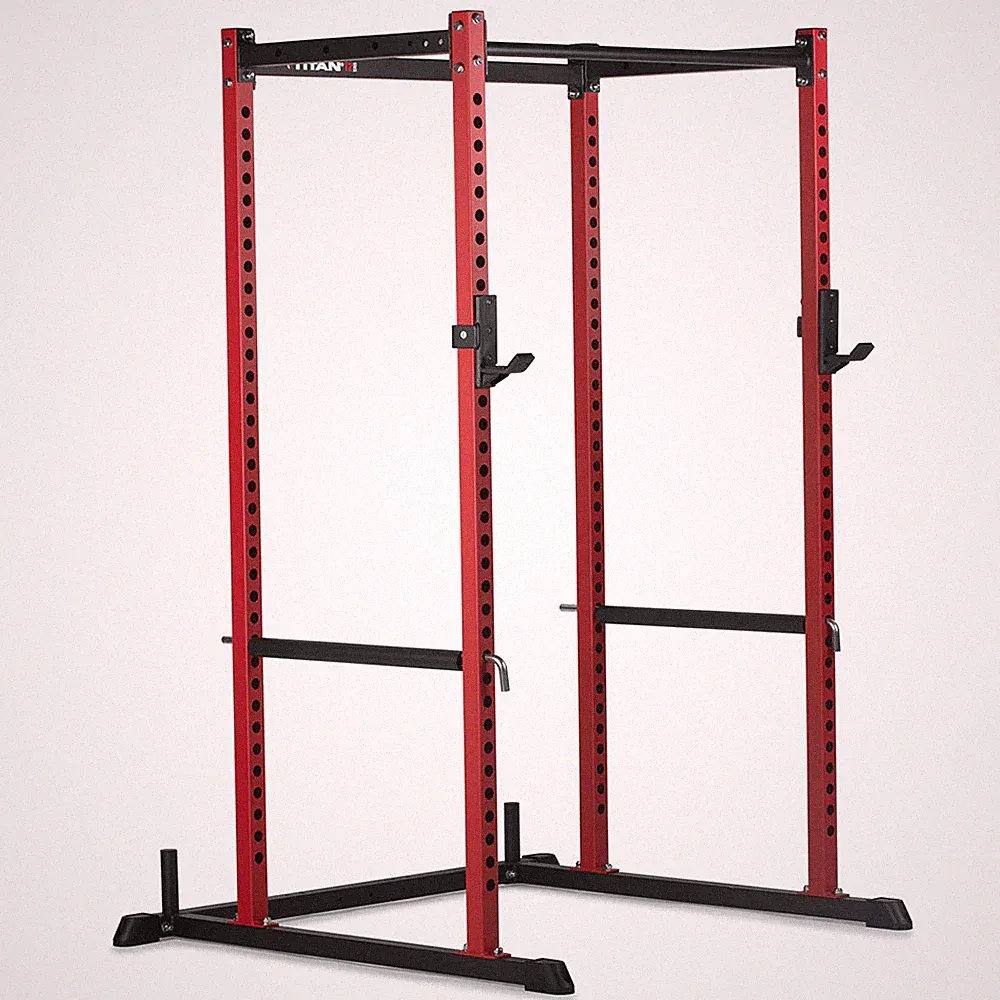 Titan Fitness T-2 Series Tall 83" Red Power Rack, 850 LB Rackable Capacity