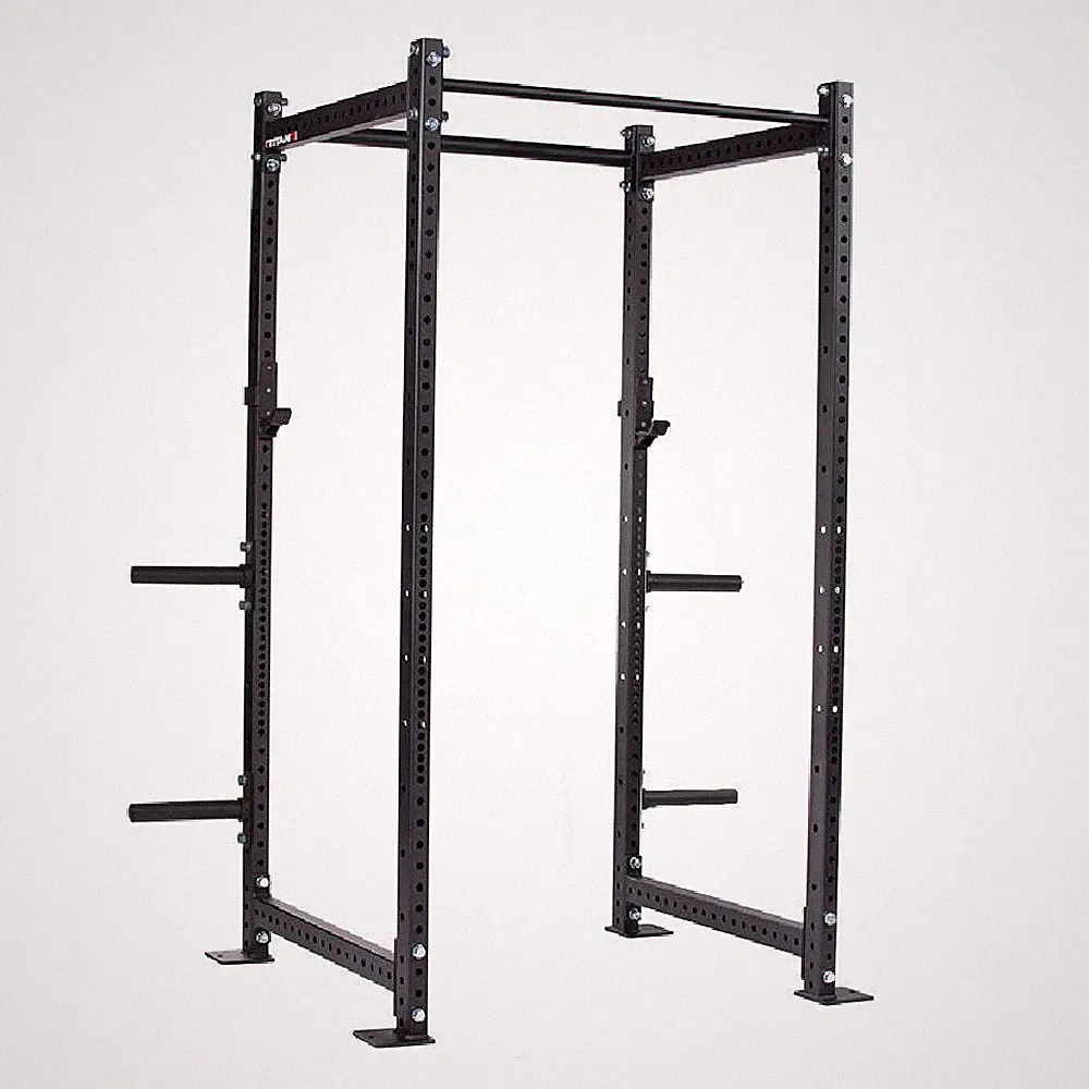 Titan Fitness T-3 Series Black Short Power Rack, 36in Depth, Weight Plate Holder