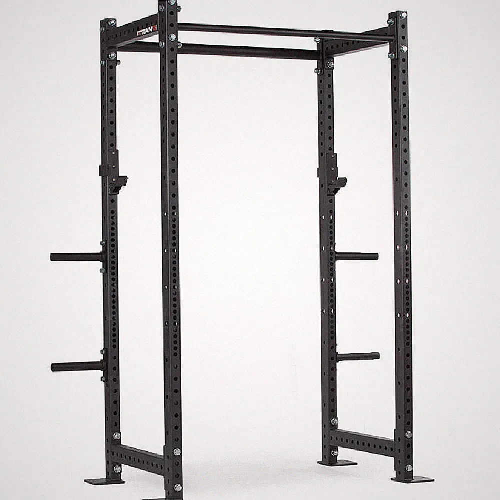 Titan Fitness T-3 Series Black Tall Power Rack, 24in Depth, Weight Plate Holders