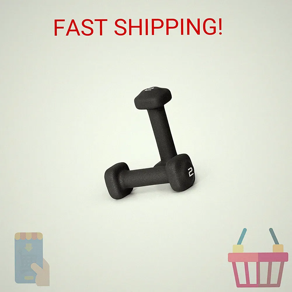 Tone Fitness 2 lb Neoprene Dumbbell Pair for Home Workouts – Non-Slip Design - B