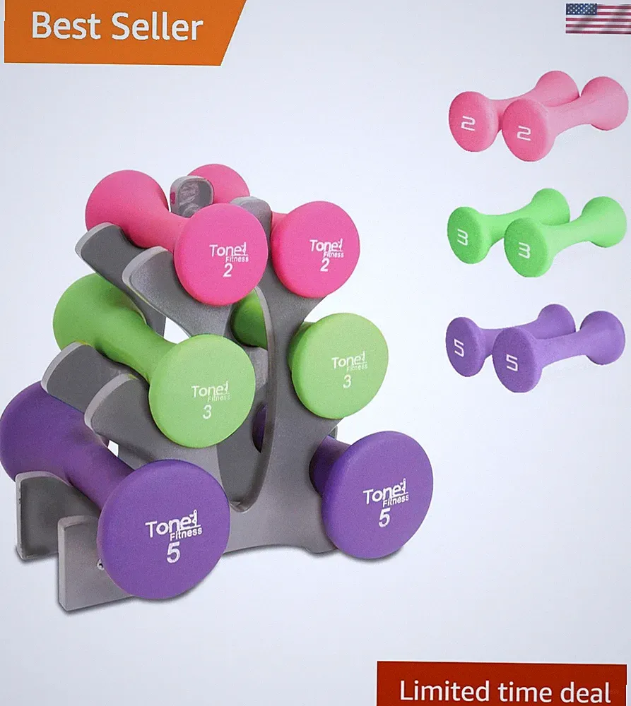 Tone Fitness 20-pound Dumbbell Set with Storage Rack - Enhance Your Workout