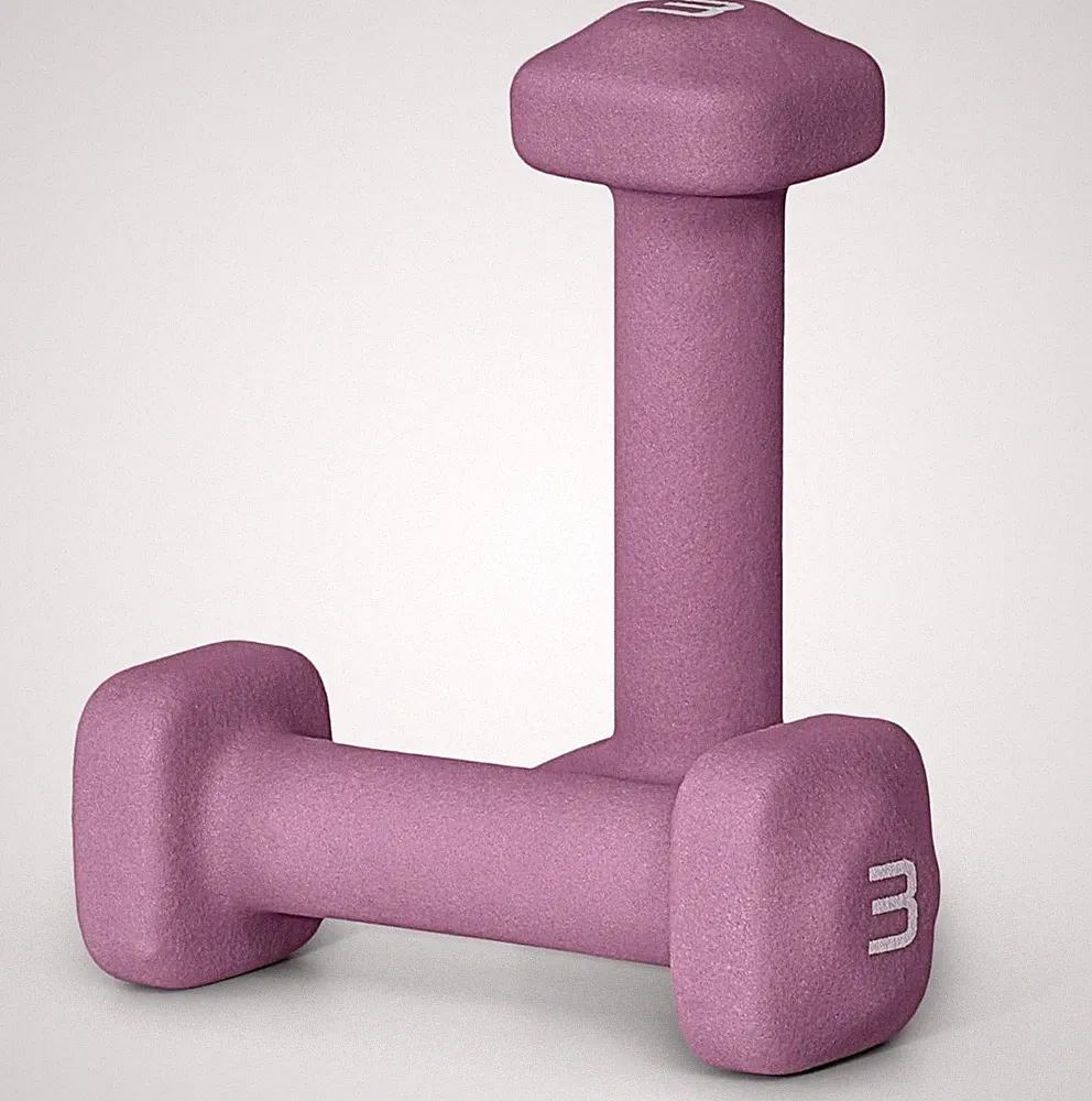 Tone Fitness 3 lb Neoprene Dumbbell Pair for Home Workouts – Non-Slip Design
