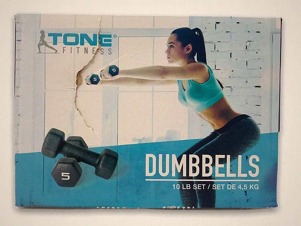 Tone Fitness Dumbbells 10 LB Set (Two 5 LB Weights) Black Weight Yoga 4,5 KG New