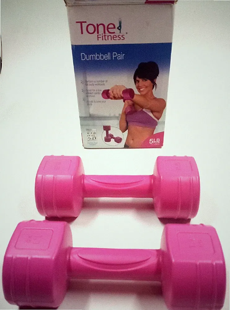 TONE FITNESS DUMBBELLS 2.5 LBS EACH BRIGHT PINK
