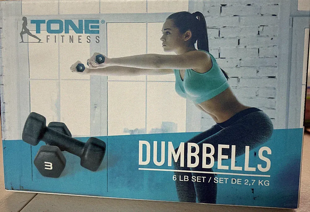 Tone Fitness Hex Neoprene 3 LB Coated Dumbbell