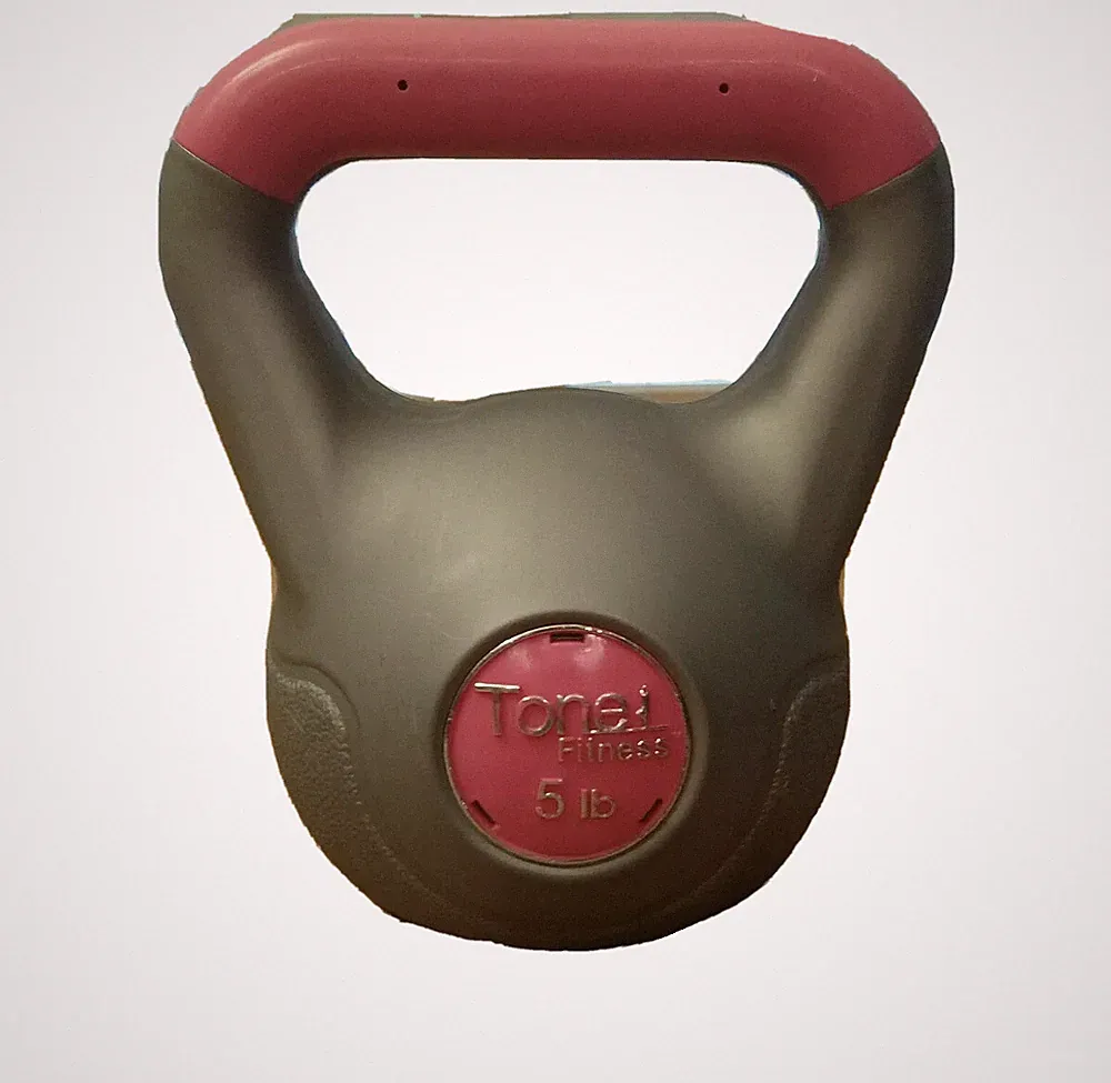 Tone Fitness Kettlebell 5lb Pink Grey Weight Ball