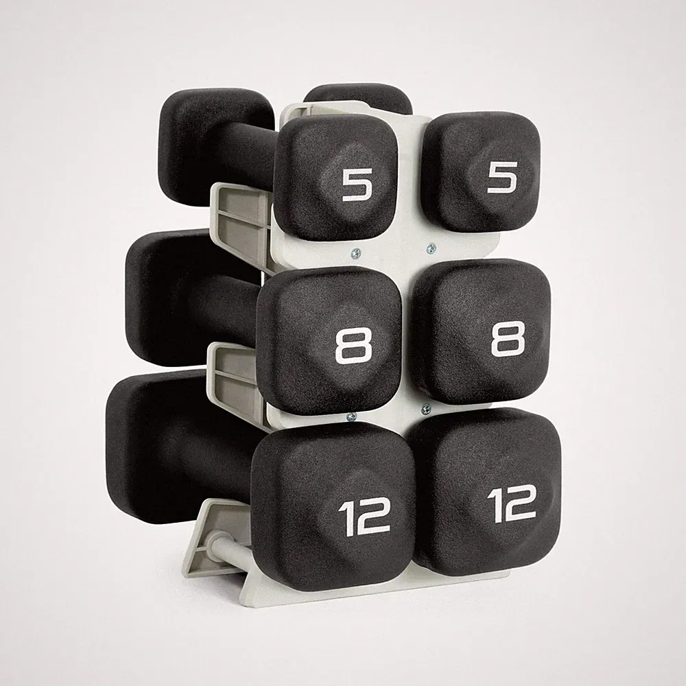 Tone Fitness Neoprene Dumbbell Set with Storage Rack – Non-Slip, An... Fas