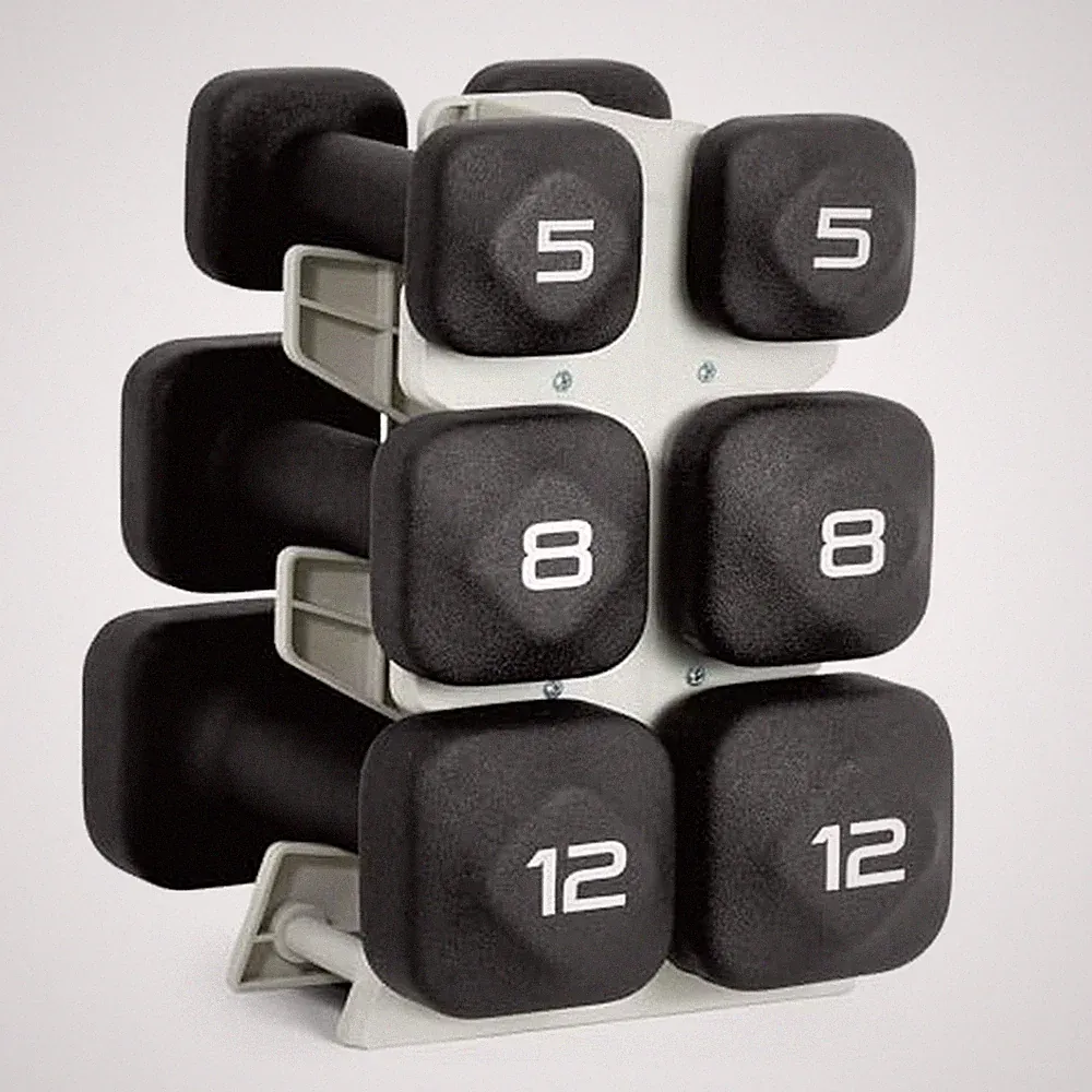Tone Fitness Neoprene Dumbbell Set with Storage Rack – Non-Slip, Anti-Roll