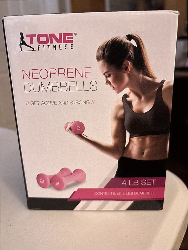 Tone Fitness Neoprene Dumbbells 4 LB Set (2x2 LB Weights) New In Box