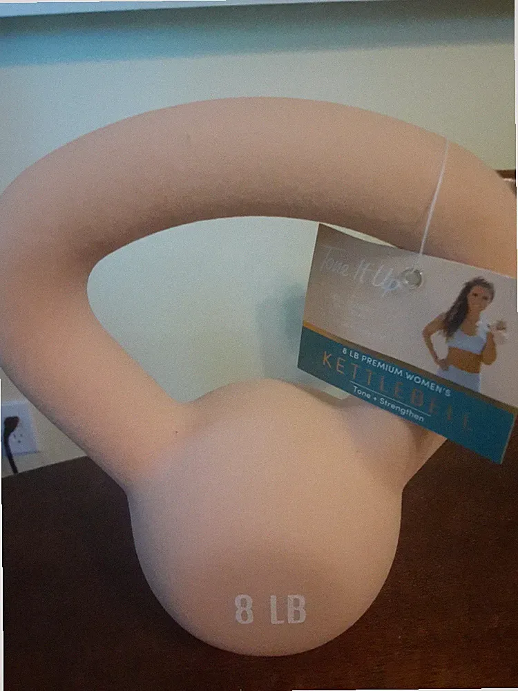 Tone it up 8lb Kettlebell beige Weight Home Exercise New w/ Tags