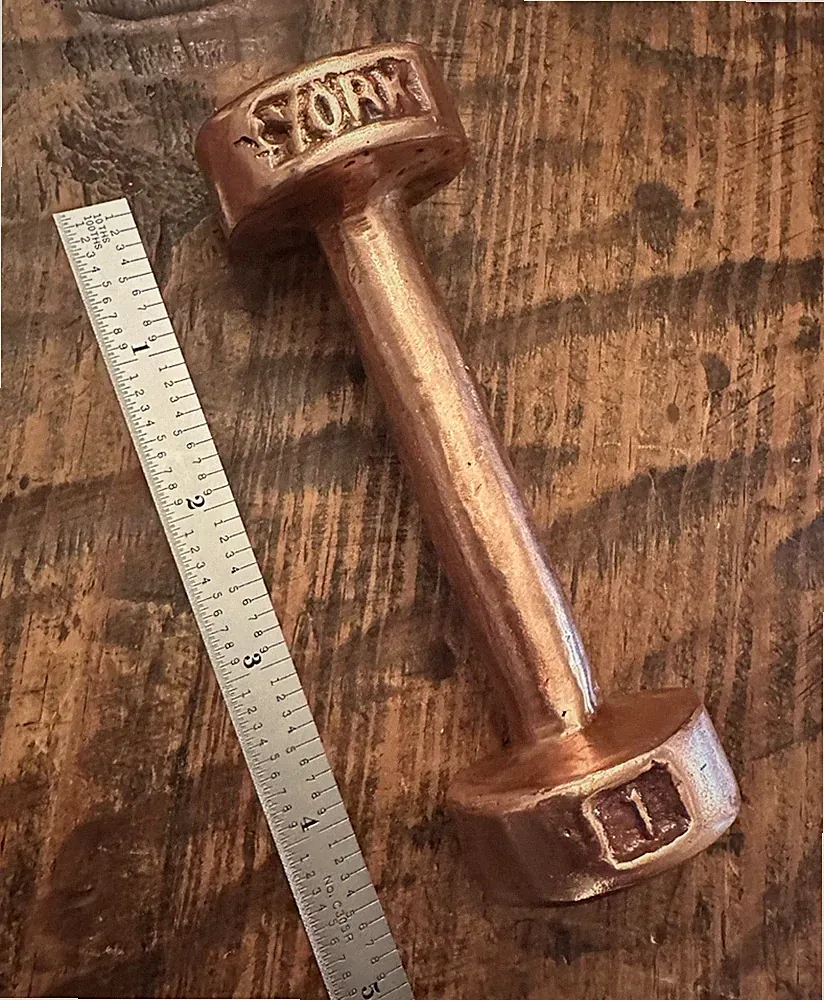 Tribute .999 FINE COPPER BULLION YORK BARBELL Salesman Sample Paperweight Pound