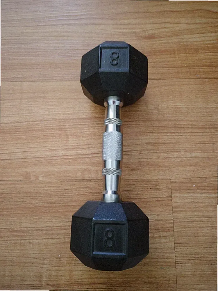 Troy 12-Sided Rubber Encased Dumbbell - 8 lbs. - Sold as single dumbbell