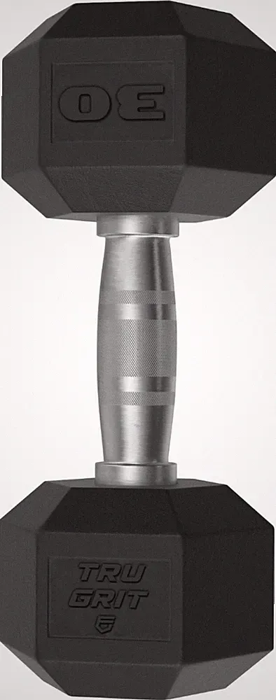 Tru Grit - 30lb Hex Elite Dumbbell Single - Black LOCAL PICKUP (Los Angeles CA)