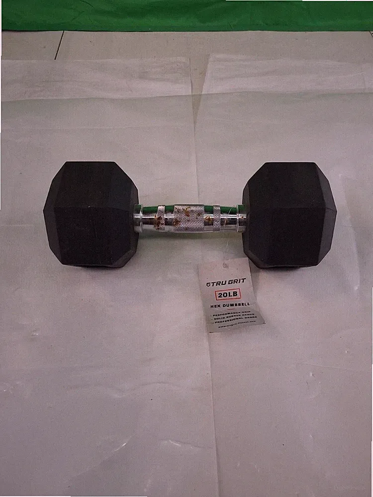 Tru Grit Fitness 20LB Hex Rubber Hex Coated Dumbbell